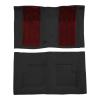 Illustration of 1969 Ford Torino ACC Loop molded carpet in 01 Black with Maroon inserts, digitally recolored from the ACC supplier photo