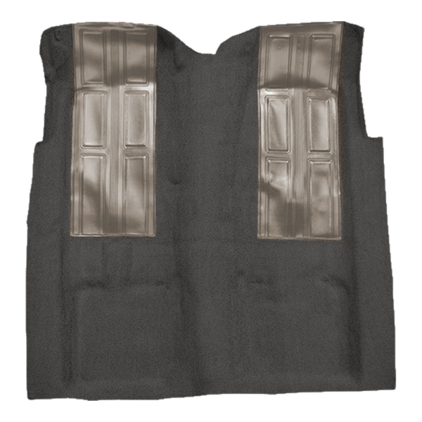 Illustration of 1972-1973 Mercury Montego GT Auto with 2 Gray Inserts Loop Molded Carpet - 1 Piece in 22 Gunmetal Gray, digitally recolored from the ACC supplier photo.