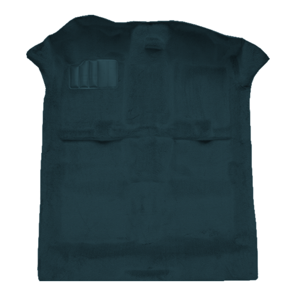Illustration of 1986-1993 Buick Riviera 2DR Cutpile Molded Carpet - 1 Piece in 819 Dark Blue, digitally recolored from the ACC supplier photo.