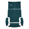 Illustration of 1969-1970 American Motors AMX 4spd Complete Cutpile Molded Carpet - 5 Piece in 818 Ocean Blue / Bright Blue, digitally recolored from the ACC supplier photo.