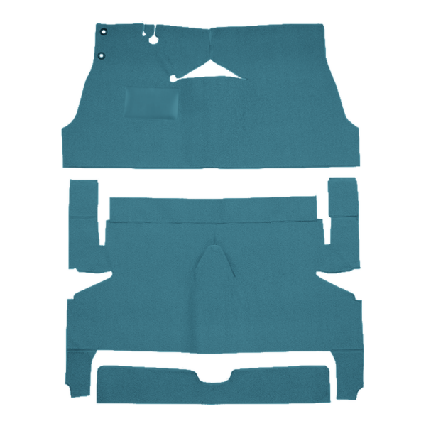 Illustration of 1955-1956 Cadillac Series 62 Sedan Deville 4DR Hardtop Loop Carpet - 3 Piece in 09 Medium Blue, digitally recolored from the ACC supplier photo.