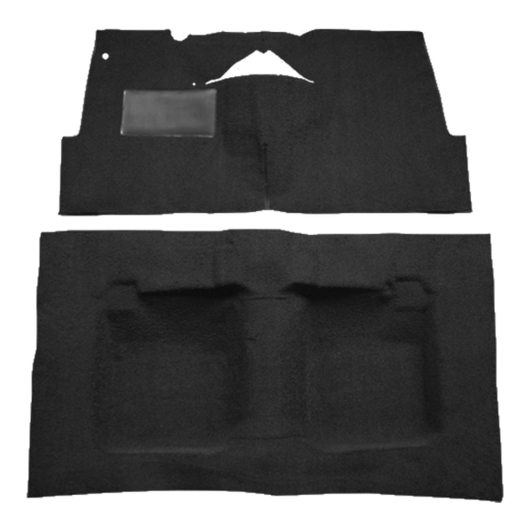 Illustration of 1959-1960 Oldsmobile Dynamic 88 ACC Loop molded carpet in 01 Black, digitally recolored from the ACC supplier photo