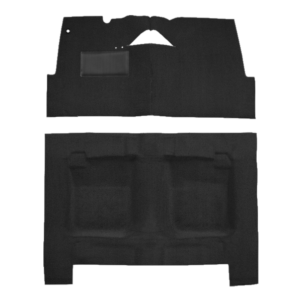 Illustration of 1959-1960 Oldsmobile Dynamic 88 ACC Loop molded carpet in 01 Black, digitally recolored from the ACC supplier photo