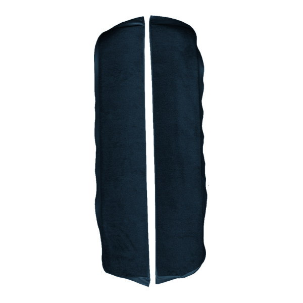 Illustration of 1983-1986 Ford Mustang Convertible Inserts Door Panel Cutpile Carpet - 2 Piece in 9304 Regatta Blue, digitally recolored from the ACC supplier photo.