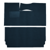 Illustration of 1957-1958 Plymouth Savoy 2DR Hardtop Bench Seat Loop Carpet - 2 Piece in 07 Dark Blue, digitally recolored from the ACC supplier photo.