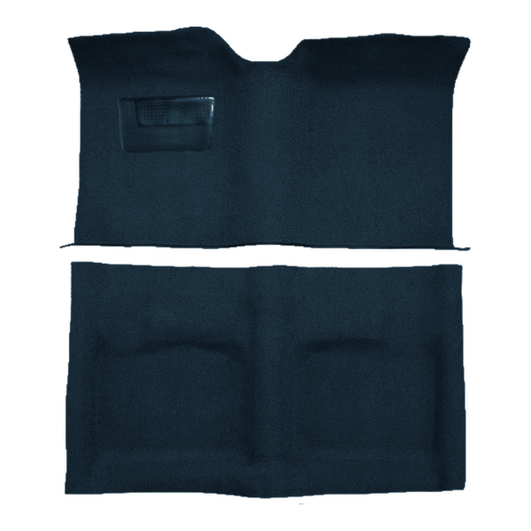 Illustration of 1959 Dodge Coronet 2DR Hardtop Bench Seat Loop Molded Carpet - 2 Piece in 07 Dark Blue, digitally recolored from the ACC supplier photo.