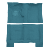 Illustration of 1966-1970 Dodge Coronet 4DR 4spd Loop Molded Carpet - 2 Piece in 09 Medium Blue, digitally recolored from the ACC supplier photo.