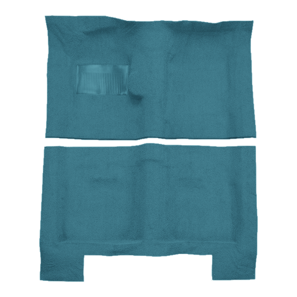 Illustration of 1966-1970 Dodge Coronet 4DR 4spd Loop Molded Carpet - 2 Piece in 09 Medium Blue, digitally recolored from the ACC supplier photo.
