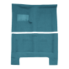 Illustration of 1966-1970 Plymouth Belvedere 4DR 4spd Loop Molded Carpet - 2 Piece in 09 Medium Blue, digitally recolored from the ACC supplier photo.