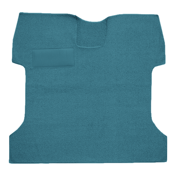 Illustration of 1957-1960 Ford F-100 Reg Cab 2WD w/o Gas Tank in Cab Low Tunnel Loop Carpet - 1 Piece in 09 Medium Blue, digitally recolored from the ACC supplier photo.