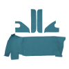 Illustration of 1967-1972 GMC C15/C1500 Pickup Gas Tank, Door & Kick Panels Loop Carpet - 5 Piece in 09 Medium Blue, digitally recolored from the ACC supplier photo.