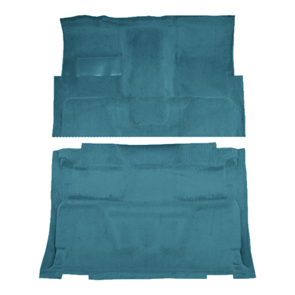 Illustration of 1973 GMC K25/K2500 Pickup Crew Cab 4WD Auto/4spd Loop Molded Carpet - 2 Piece in 09 Medium Blue, digitally recolored from the ACC supplier photo.