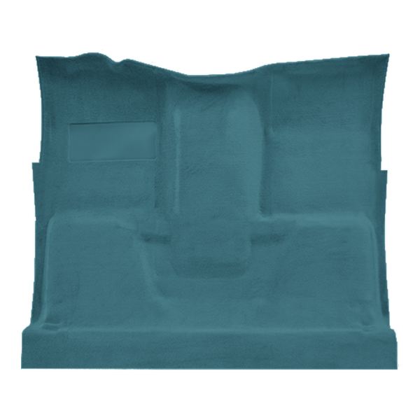 Illustration of 1975-1978 GMC C15 Reg Cab 2WD Auto 400 Trans Column Shift Cutpile Molded Carpet - 1 Piece in 802 Blue, digitally recolored from the ACC supplier photo.