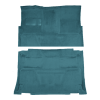 Illustration of 1975-1978 GMC C25 Crew Cab 2WD 4spd Floor Shift Cutpile Molded Carpet - 2 Piece in 802 Blue, digitally recolored from the ACC supplier photo.