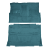Illustration of 1975-1978 GMC C25 Crew Cab 2WD Auto 400 Trans Column Shift Cutpile Molded Carpet - 2 Piece in 802 Blue, digitally recolored from the ACC supplier photo.