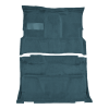 Illustration of 1981-1986 GMC C2500 Crew Cab 2WD 4spd Floor Shift Cutpile Molded Carpet - 2 Piece in 7766 Blue, digitally recolored from the ACC supplier photo.