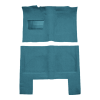 Illustration of 1963-1966 Plymouth Valiant Signet 2DR Hardtop/Convertible Auto with Tails Loop Molded Carpet - 2 Piece in 09 Medium Blue, digitally recolored from the ACC supplier photo.