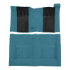 Illustration of 1970-1971 Ford Torino GT 2DR Hardtop/Fastback 4spd with 2 Black Inserts Loop Molded Carpet - 2 Piece in 09 Medium Blue, digitally recolored from the ACC supplier photo.