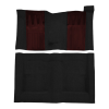 Illustration of 1970-1971 Ford Torino ACC Loop molded carpet in 01 Black with Maroon inserts, digitally recolored from the ACC supplier photo