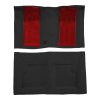 Illustration of 1970-1971 Ford Torino ACC Loop molded carpet in 01 Black with Red inserts, digitally recolored from the ACC supplier photo