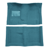 Illustration of 1968-1973 Plymouth Valiant 2DR 4spd Loop Molded Carpet - 2 Piece in 09 Medium Blue, digitally recolored from the ACC supplier photo.