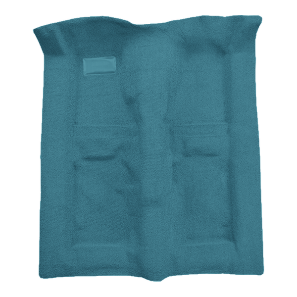 Illustration of 1971-1973 Chevrolet Vega Pass Area Loop Molded Carpet - 1 Piece in 09 Medium Blue, digitally recolored from the ACC supplier photo.