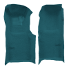 Illustration of 1971-1976 Chevrolet Corvette Auto Front with Pad Loop Molded Carpet - 2 Piece in 17 Bright Blue, digitally recolored from the ACC supplier photo.