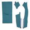 Illustration of 1962 Dodge Dart Console Strip 2DR 4spd Fits Long Console Loop Molded Carpet - 4 Piece in 09 Medium Blue, digitally recolored from the ACC supplier photo.
