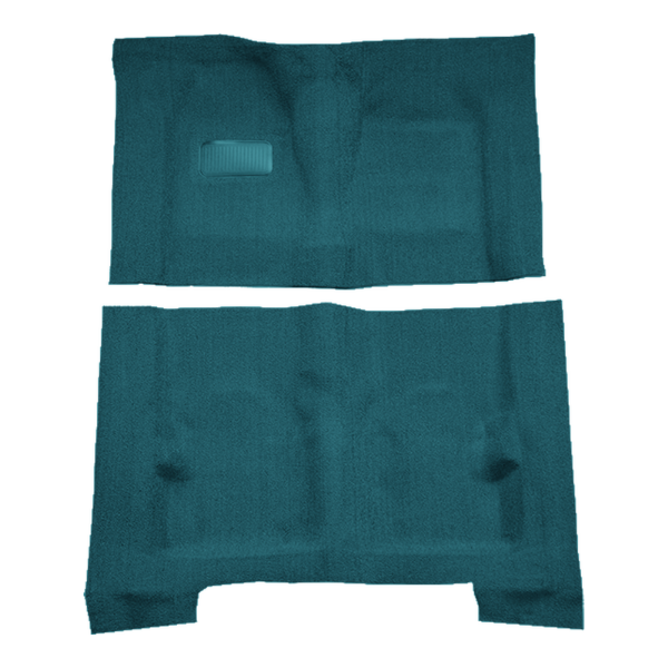 Illustration of 1971-1973 Cadillac Calais 4DR Loop Molded Carpet - 2 Piece in 17 Bright Blue, digitally recolored from the ACC supplier photo.