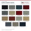 ACC Cutpile color options for this listing - Proudly Made in the USA