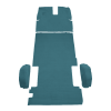 Illustration of 1979-1995 GMC G1500 Long Van Fits 127 Wheel Base Complete Cutpile Molded Carpet - 4 Piece in 802 Blue, digitally recolored from the ACC supplier photo.