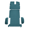 Illustration of 1979-1995 GMC G3500 Short Van Fits 110 Wheel Base Complete Cutpile Molded Carpet - 4 Piece in 802 Blue, digitally recolored from the ACC supplier photo.
