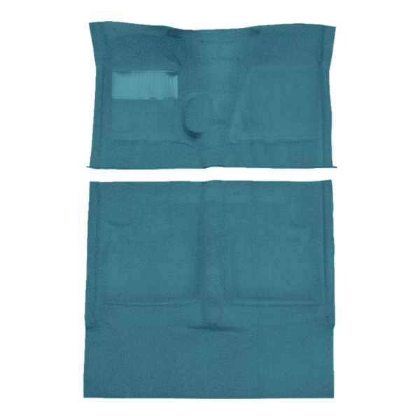 Illustration of 1962-1967 Chevrolet Chevy II Nova 4DR Wagon 4spd Loop Molded Carpet - 2 Piece in 09 Medium Blue, digitally recolored from the ACC supplier photo.