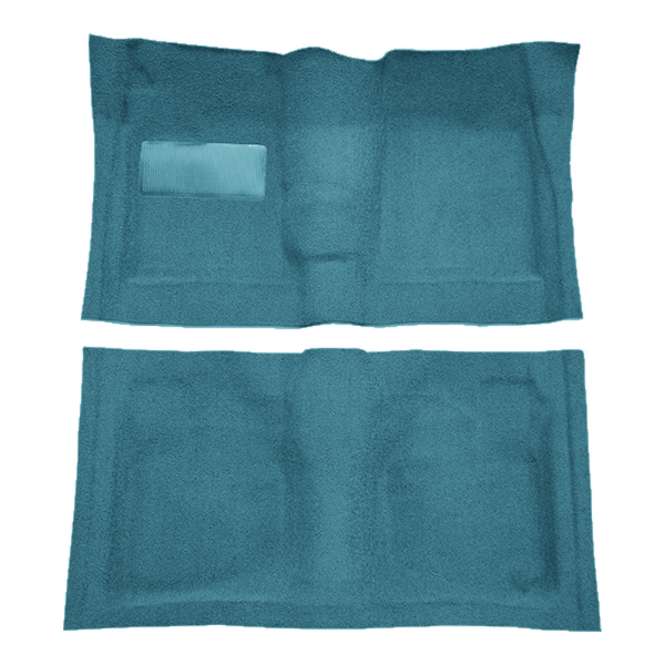 Illustration of 1961-1964 Chevrolet Impala 2DR Convertible 4spd Loop Molded Carpet - 2 Piece in 09 Medium Blue, digitally recolored from the ACC supplier photo.