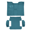 Illustration of 1969-1972 Chevrolet Blazer 2WD 4spd Floor Shift Complete Loop Molded Carpet - 4 Piece in 09 Medium Blue, digitally recolored from the ACC supplier photo.