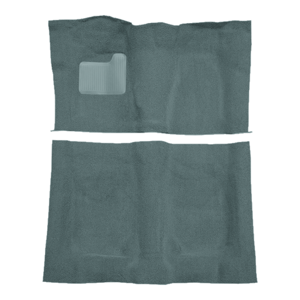 Illustration of 1974 Chevrolet Chevelle Malibu 2DR 4spd Cutpile Molded Carpet - 2 Piece in 4643 Powder Blue, digitally recolored from the ACC supplier photo.