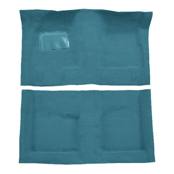 Illustration of 1971-1973 Plymouth Scamp Auto Loop Molded Carpet - 2 Piece in 09 Medium Blue, digitally recolored from the ACC supplier photo.