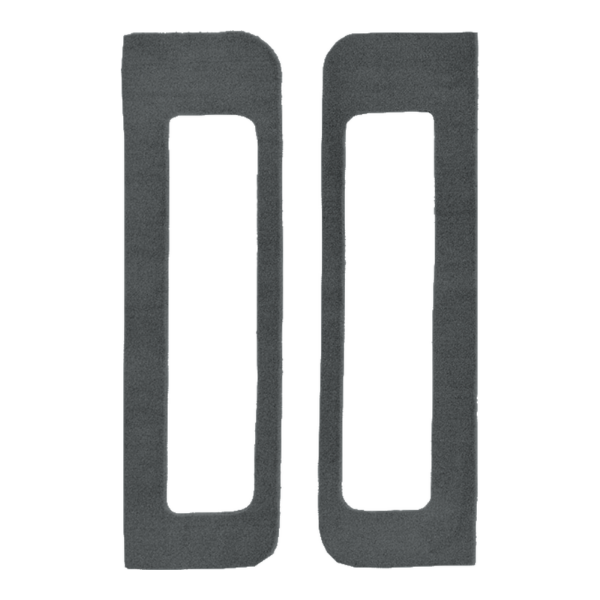 Illustration of 1987-1989 Dodge D100 Door Panel Inserts Cutpile Carpet - 2 Piece in 9229 Steel Blue / Crystal Blue, digitally recolored from the ACC supplier photo.