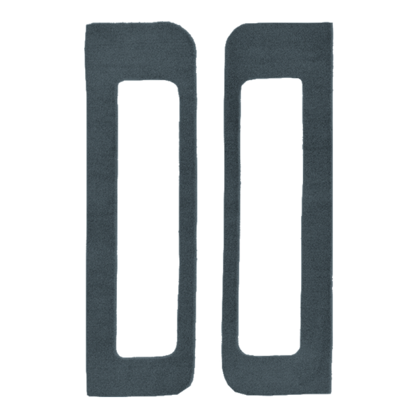 Illustration of 1987-1993 Dodge D150 Door Panel Inserts Cutpile Carpet - 2 Piece in 8082 Crystal Blue, digitally recolored from the ACC supplier photo.