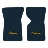 1969 Chevrolet Corvette floor mats with the Stingray logo in Loop 07 Dark Blue carpet, illustration