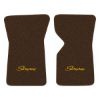 1969 Chevrolet Corvette floor mats with the Stingray logo in Loop 10 Dark Brown carpet, illustration