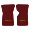 1969 Chevrolet Corvette floor mats with the Stingray logo in Loop 13 Maroon carpet, illustration