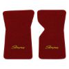 1969 Chevrolet Corvette floor mats with the Stingray logo in Cutpile 4305 Oxblood carpet, illustration