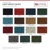 ACC Loop carpet color chart for this listing - Proudly Made in the USA