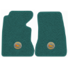 1957 Chevrolet Corvette floor mats with the Corvette Circle logo in Loop 05 Aqua carpet, illustration