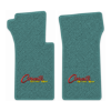 1963 Chevrolet Corvette floor mats with the Corvette Stingray logo in Loop 15 Teal carpet, illustration