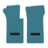 1966 Chevrolet Corvette floor mats with the Corvette logo in Loop 09 Medium Blue carpet, illustration