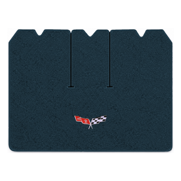 Picture of 1977 Chevrolet Corvette C3 Cargo Mat, Cutpile Carpet with Embroidered 77-79 Corvette Flags Logo - 1 Piece