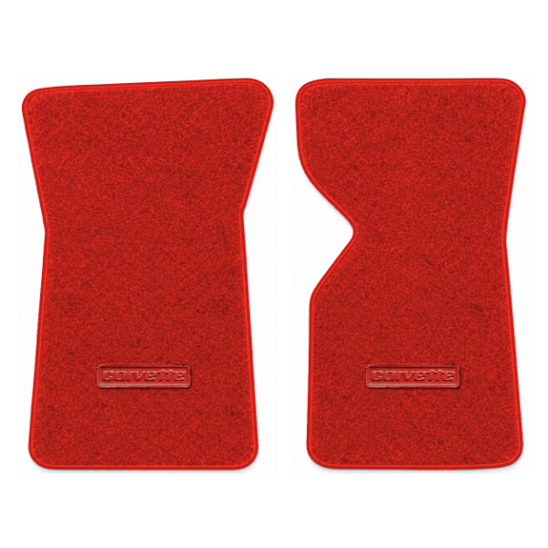 Picture of 1981 Chevrolet Corvette C3 Floor Mats, Cutpile Carpet with Die-Electric 1976-82 Corvette Logo - 2 Piece