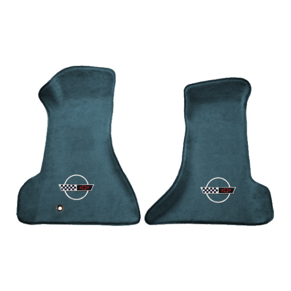 Picture of 1986 Chevrolet Corvette C4 Premium Contour Front Floor Mats, Cutpile Carpet with Embroidered 1991-96 Corvette Circle Logo - 2 Piece